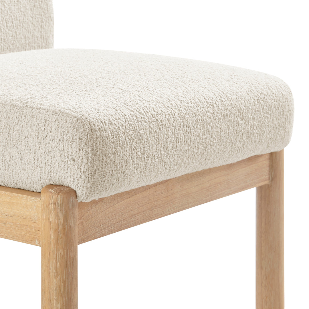 Micah Boucle Dining Side Chair Natural Wood Frame - Palladian Beige - view 10