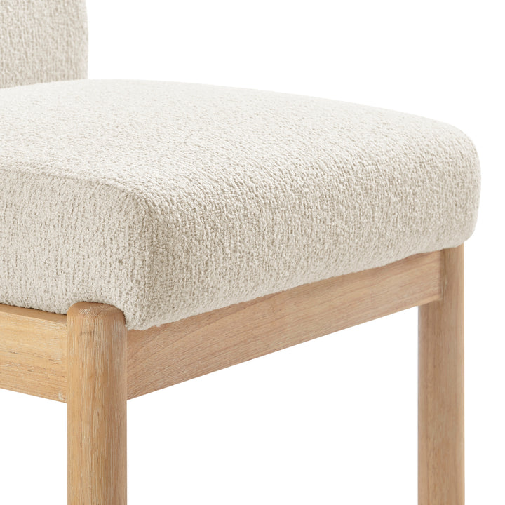 Micah Boucle Dining Side Chair Natural Wood Frame - Palladian Beige - view 10