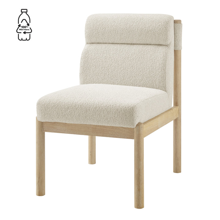 Micah Boucle Dining Side Chair Natural Wood Frame - Palladian Beige