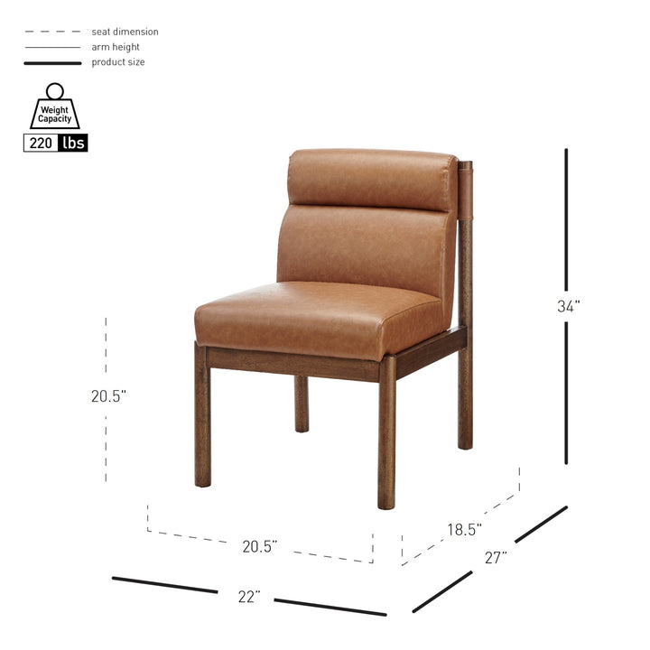Micah Faux Leather Dining Side Chair - Vintage Cider - view 2