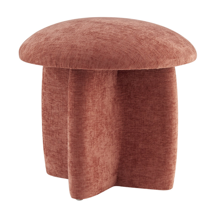Cielo Chenille Ottoman - Millburry Coral