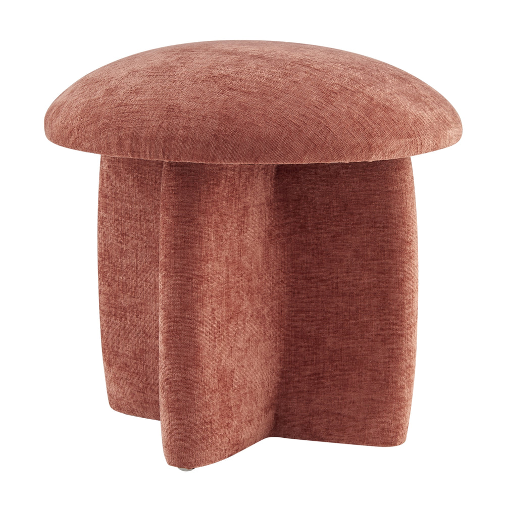 Cielo Chenille Ottoman - Millburry Coral