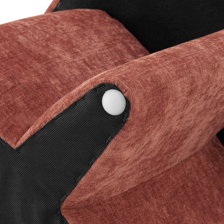 Cielo Chenille Ottoman - Millburry Coral - view 8