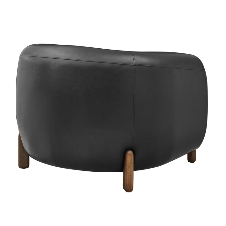Cordelia Faux Leather Accent Arm Chair - Black - view 7