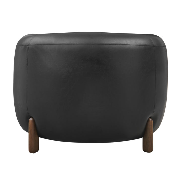 Cordelia Faux Leather Accent Arm Chair - Black - view 6