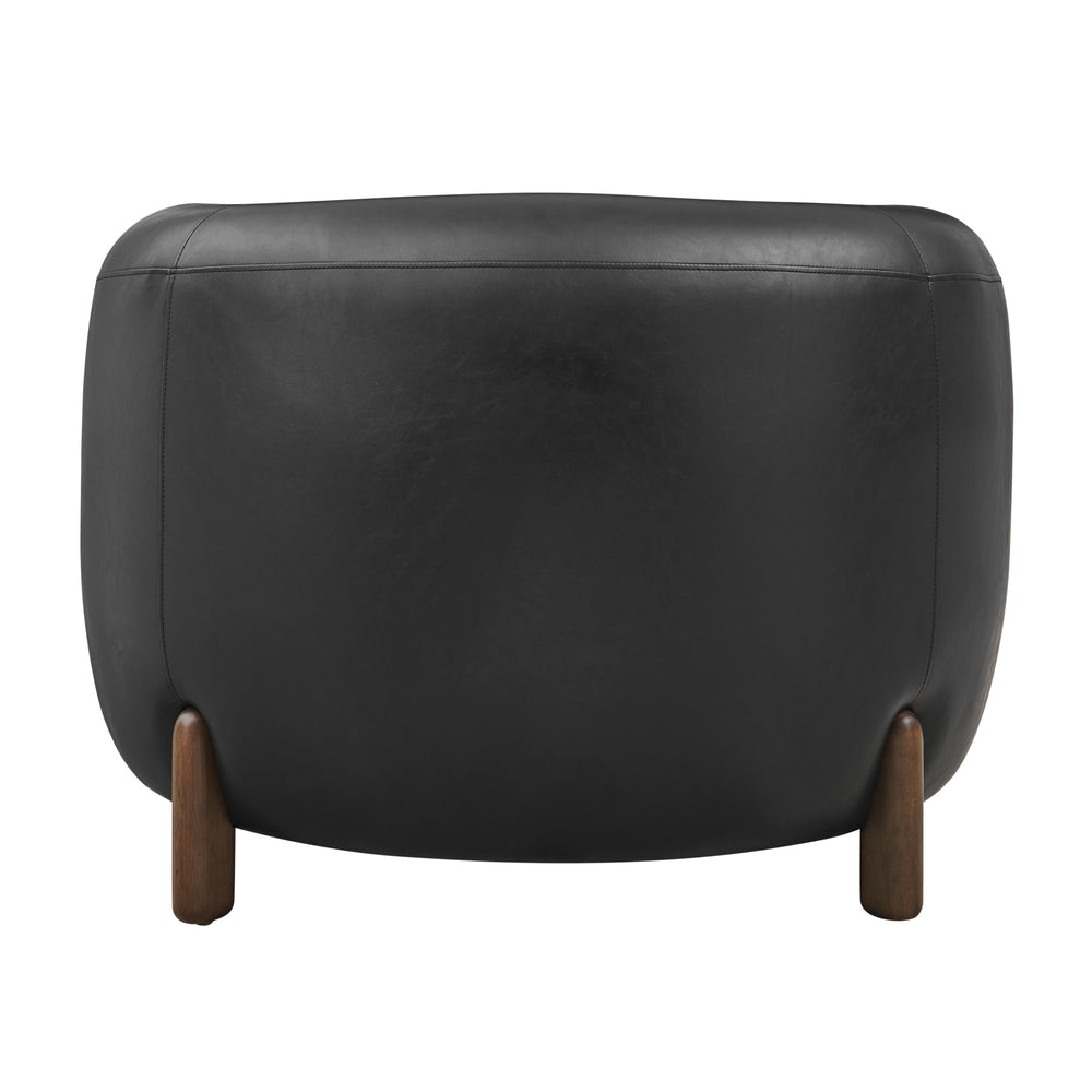 Cordelia Faux Leather Accent Arm Chair - Black - view 6