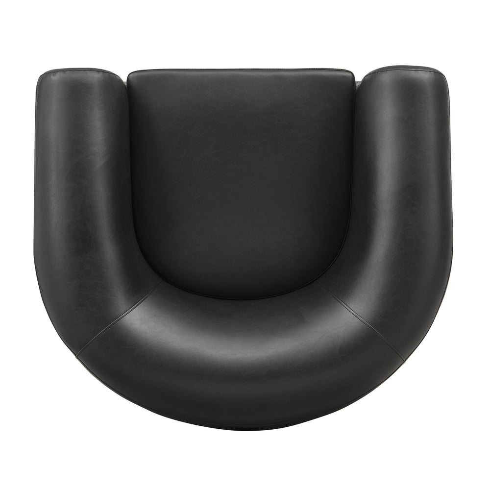 Cordelia Faux Leather Accent Arm Chair - Black - view 8