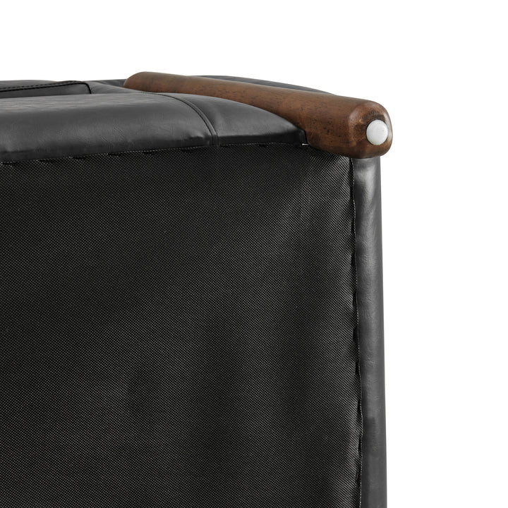 Cordelia Faux Leather Accent Arm Chair - Black - view 12