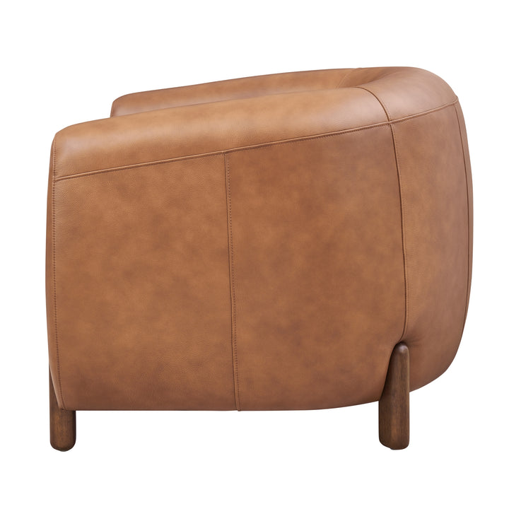 Cordelia Top Grain Leather Accent Arm Chair - Garrett Caramel - view 5