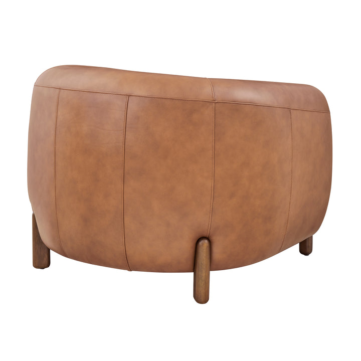 Cordelia Top Grain Leather Accent Arm Chair - Garrett Caramel - view 7