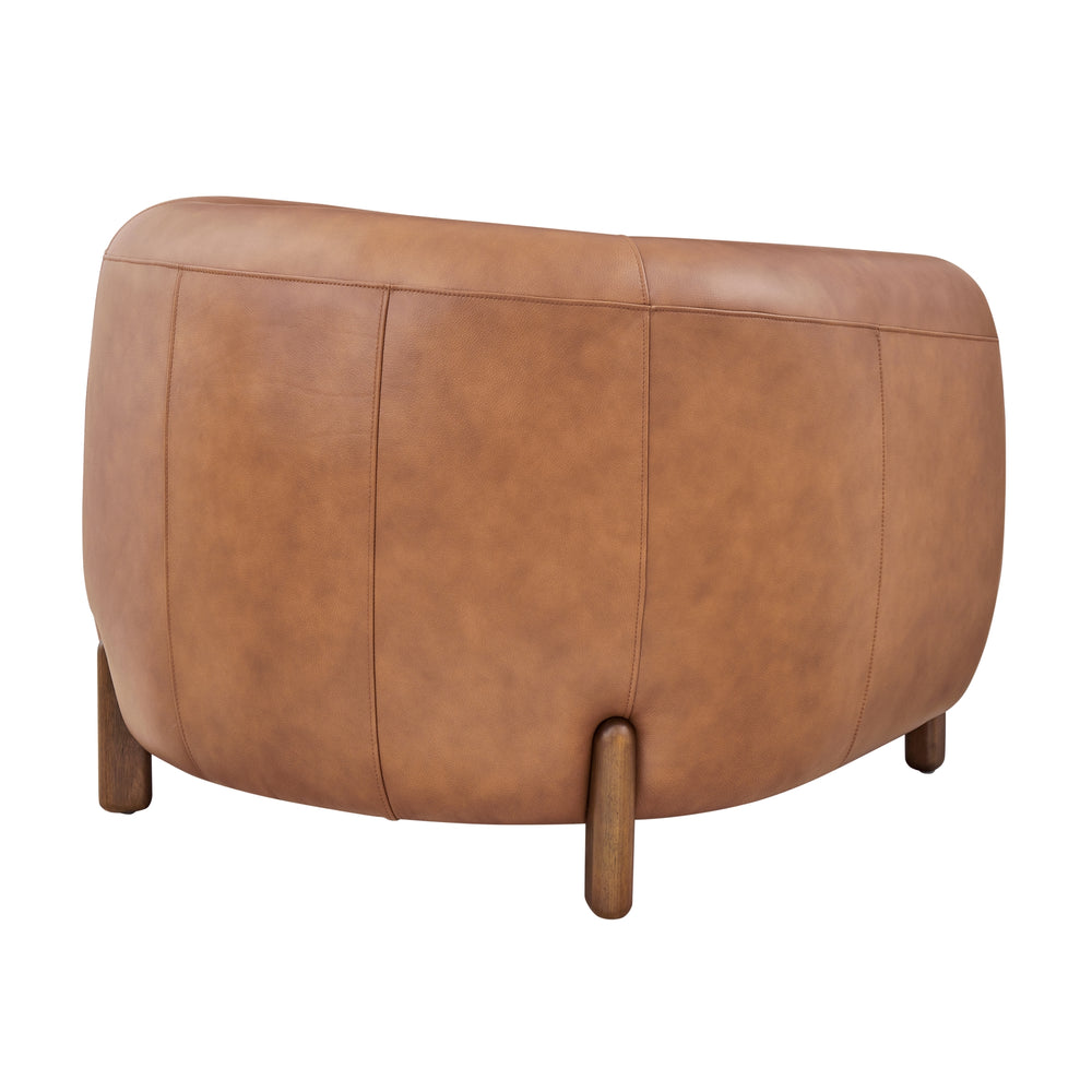 Cordelia Top Grain Leather Accent Arm Chair - Garrett Caramel - view 7