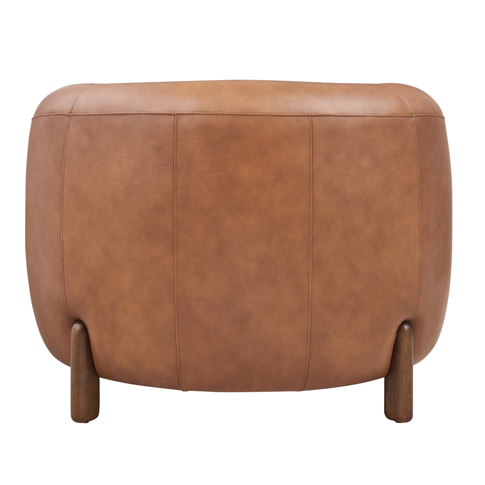 Cordelia Top Grain Leather Accent Arm Chair - Garrett Caramel - view 6