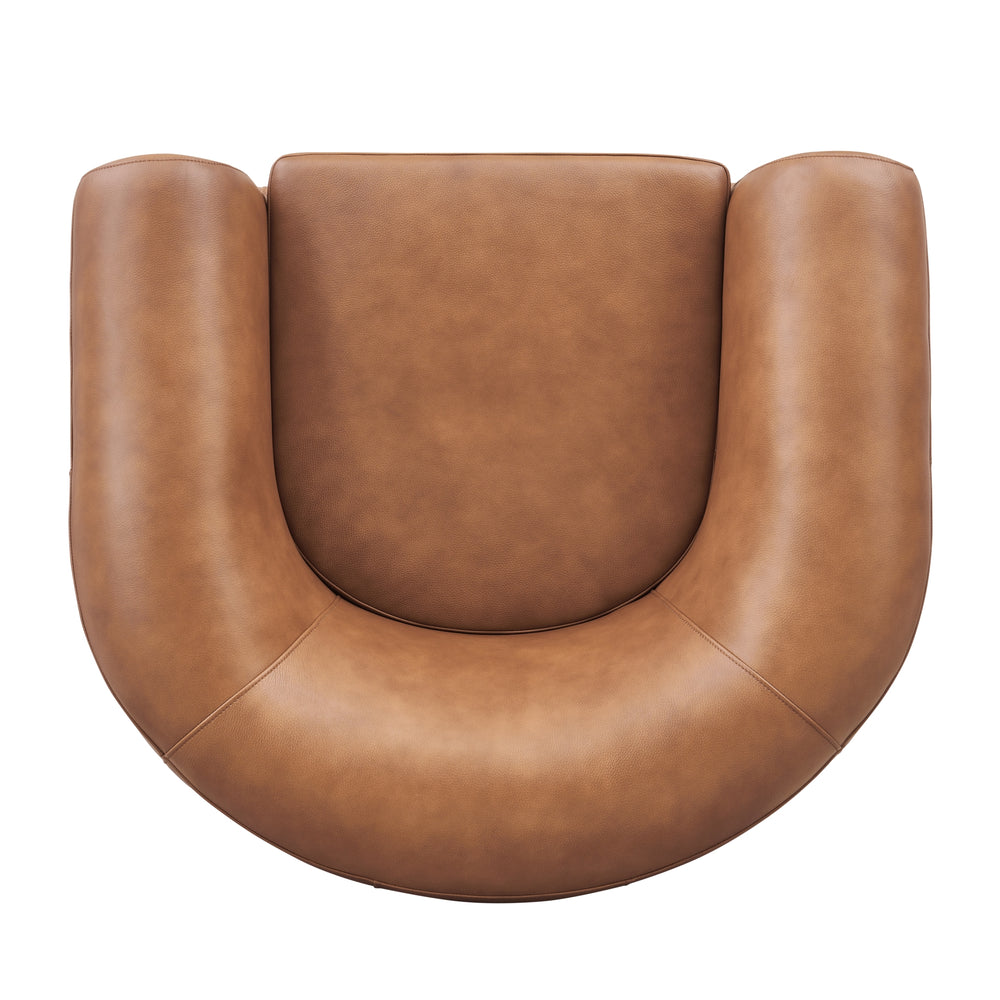 Cordelia Top Grain Leather Accent Arm Chair - Garrett Caramel - view 8