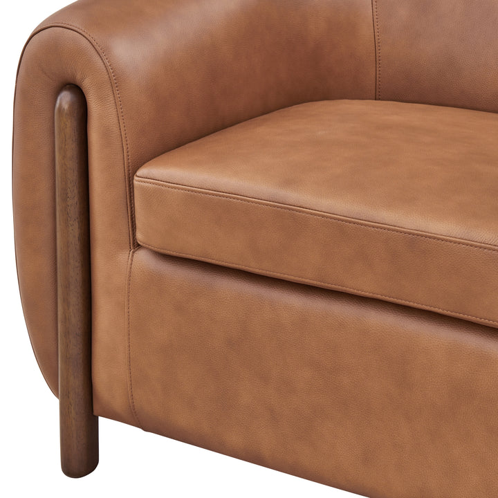 Cordelia Top Grain Leather Accent Arm Chair - Garrett Caramel - view 10