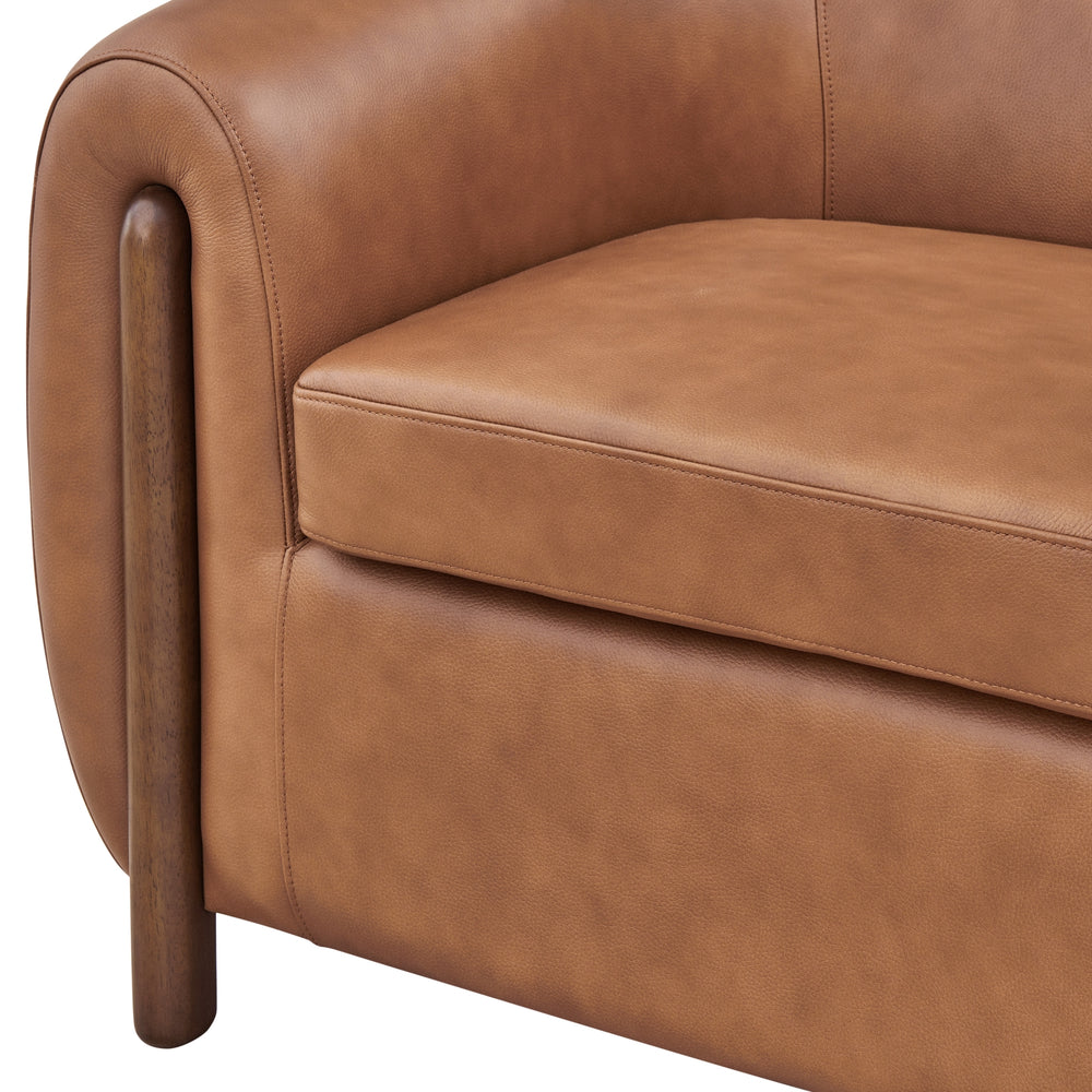 Cordelia Top Grain Leather Accent Arm Chair - Garrett Caramel - view 10