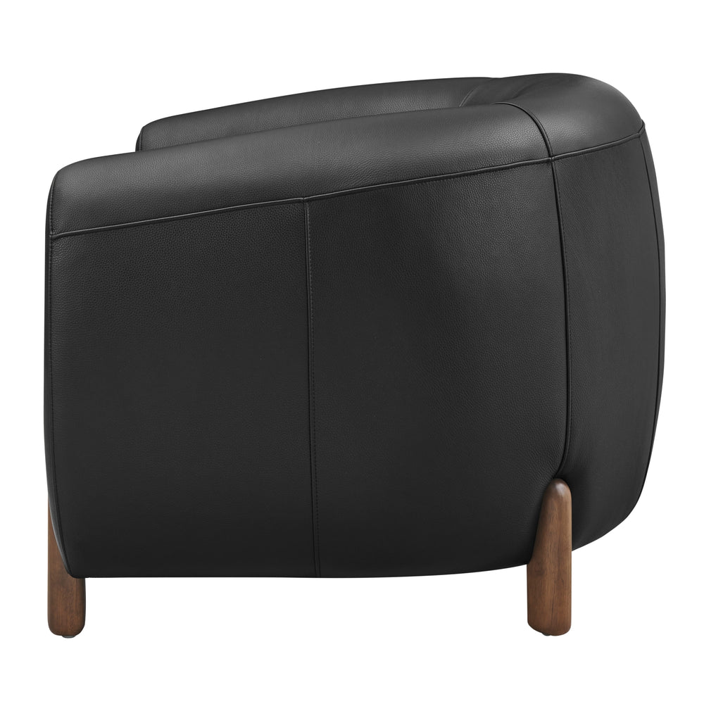 Cordelia Top Grain Leather Accent Arm Chair - Stolm Black - view 5