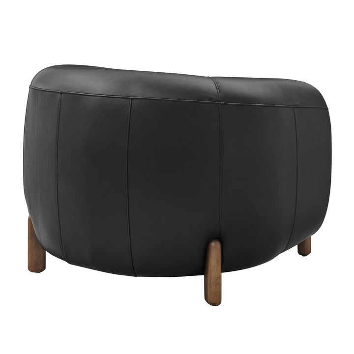 Cordelia Top Grain Leather Accent Arm Chair - Stolm Black - view 7