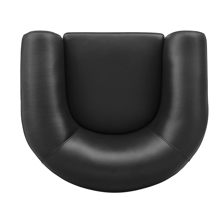 Cordelia Top Grain Leather Accent Arm Chair - Stolm Black - view 8