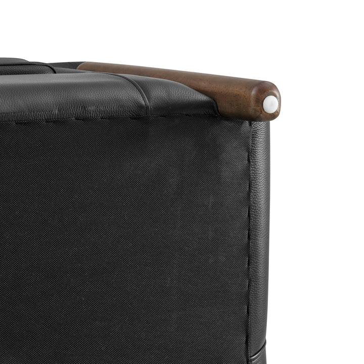 Cordelia Top Grain Leather Accent Arm Chair - Stolm Black - view 12