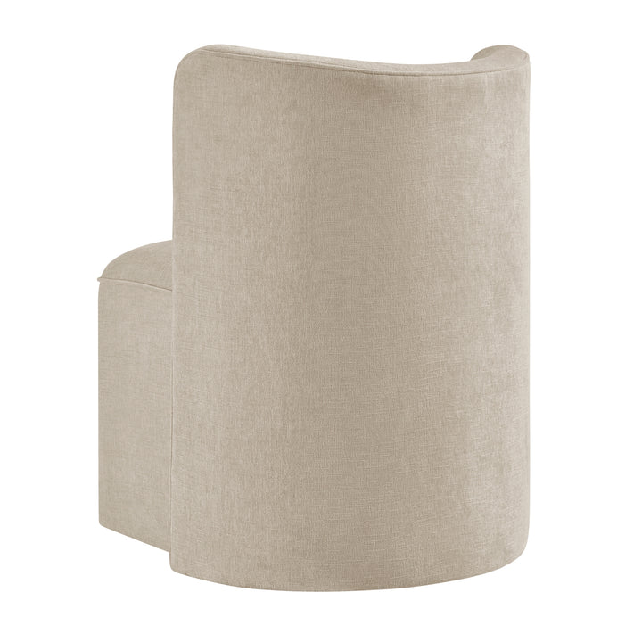 Morraine Chenille Dining Side Chair with Casters - Millburry Beige - view 7