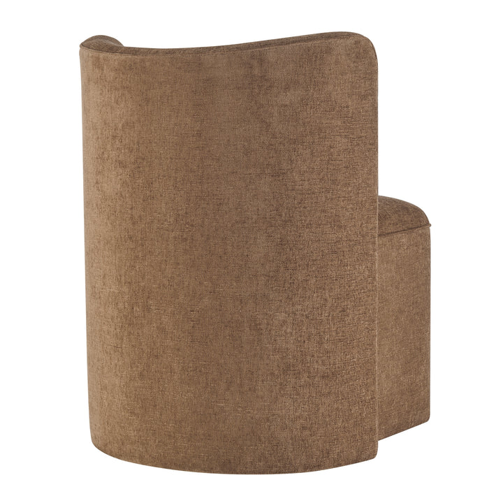 Morraine Chenille Dining Side Chair with Casters - Millburry Brown - view 7