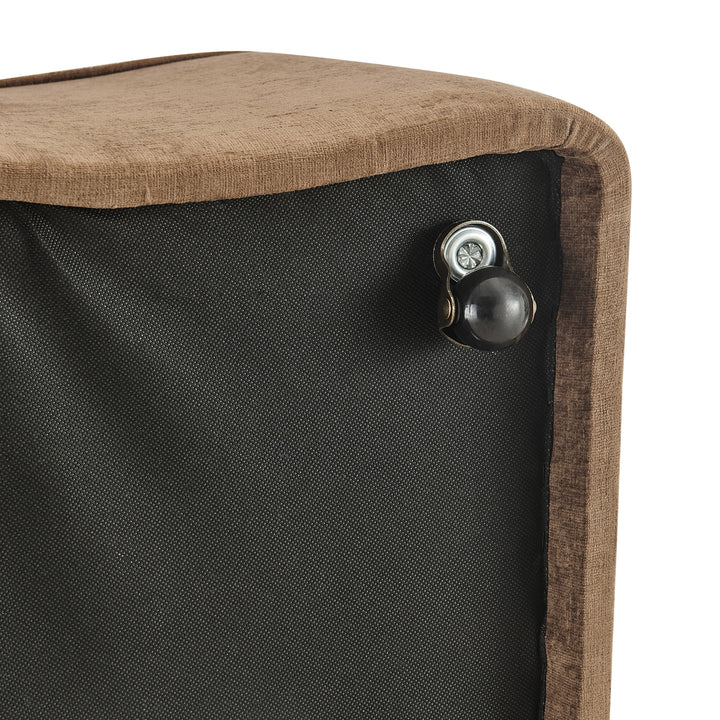 Morraine Chenille Dining Side Chair with Casters - Millburry Brown - view 12