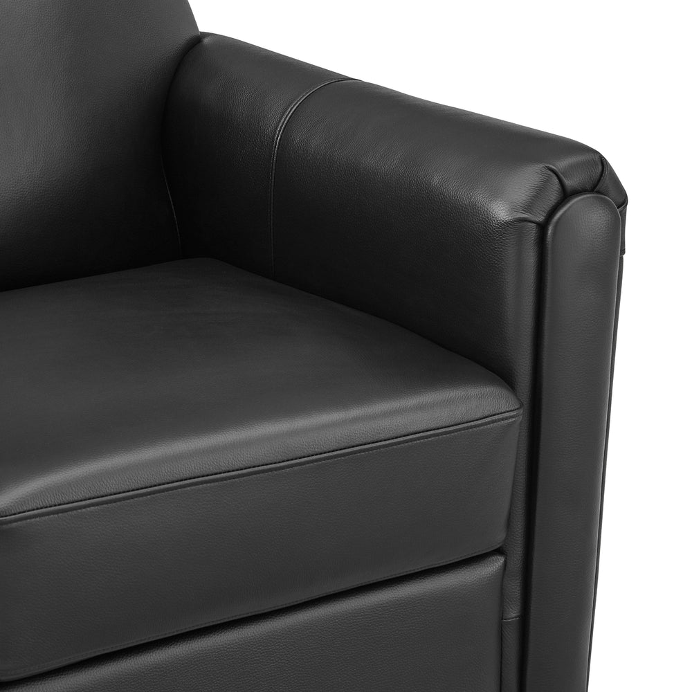 Grandora Top Grain Leather Accent Arm Chair - Stolm Black - view 9