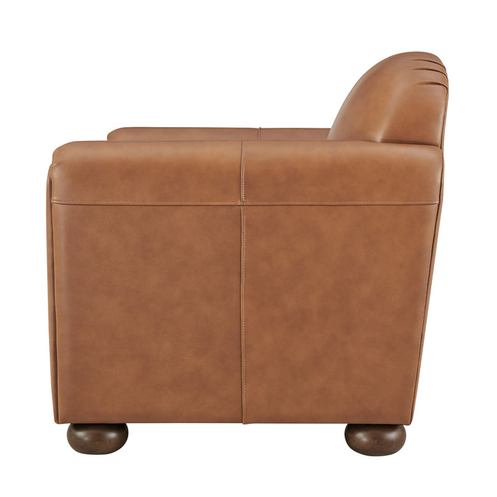 Grandora Top Grain Leather Accent Arm Chair - Garrett Caramel - view 5