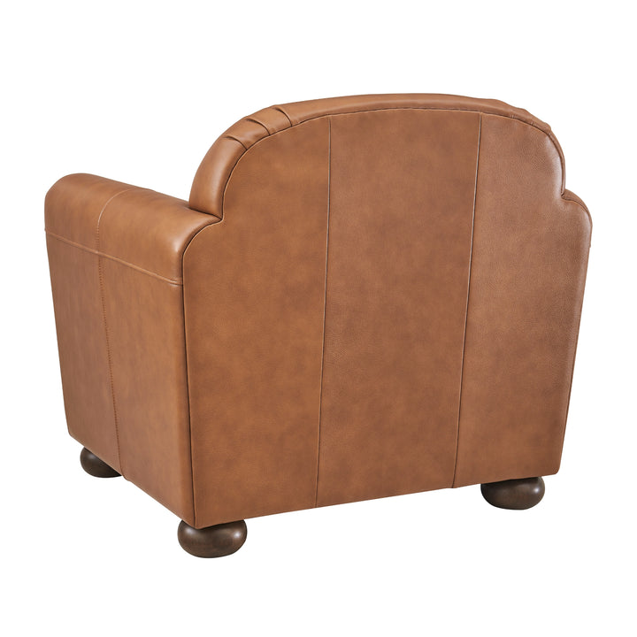 Grandora Top Grain Leather Accent Arm Chair - Garrett Caramel - view 7