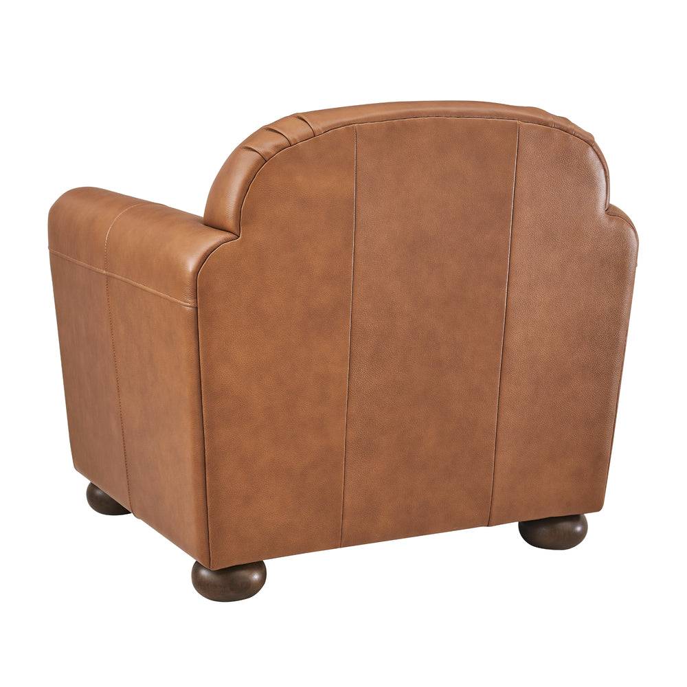 Grandora Top Grain Leather Accent Arm Chair - Garrett Caramel - view 7
