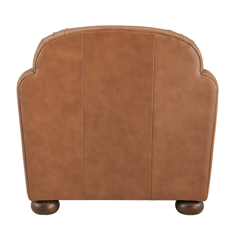 Grandora Top Grain Leather Accent Arm Chair - Garrett Caramel - view 6