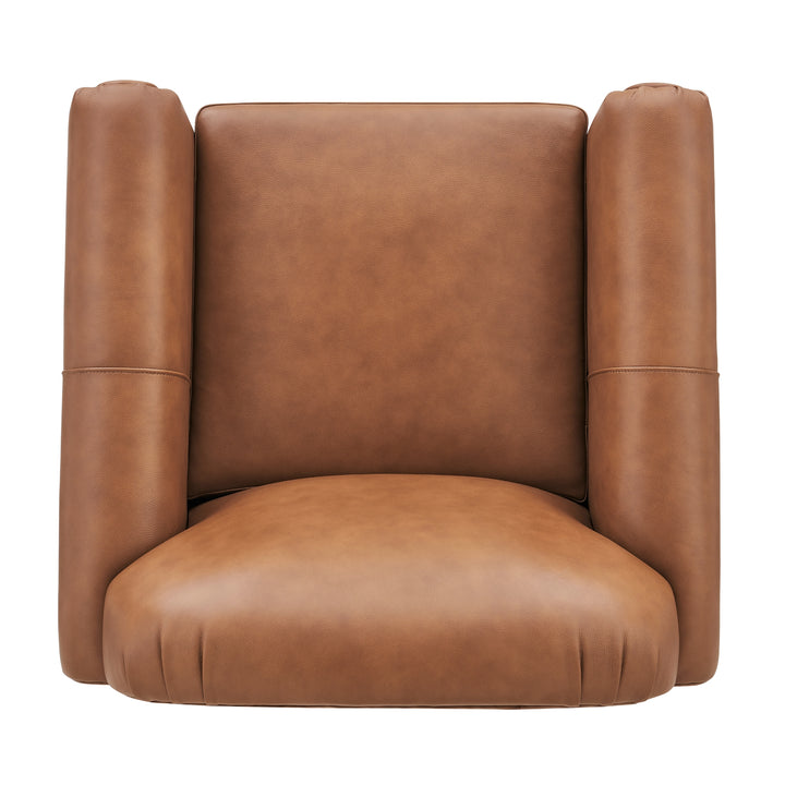 Grandora Top Grain Leather Accent Arm Chair - Garrett Caramel - view 8