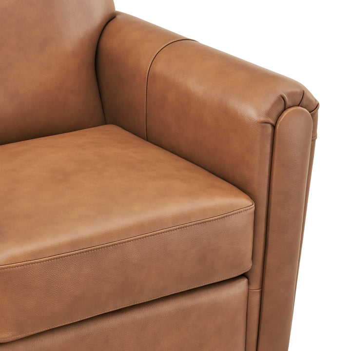 Grandora Top Grain Leather Accent Arm Chair - Garrett Caramel - view 9