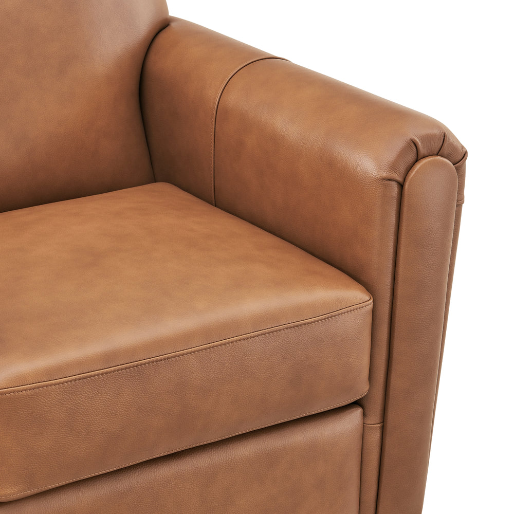 Grandora Top Grain Leather Accent Arm Chair - Garrett Caramel - view 9