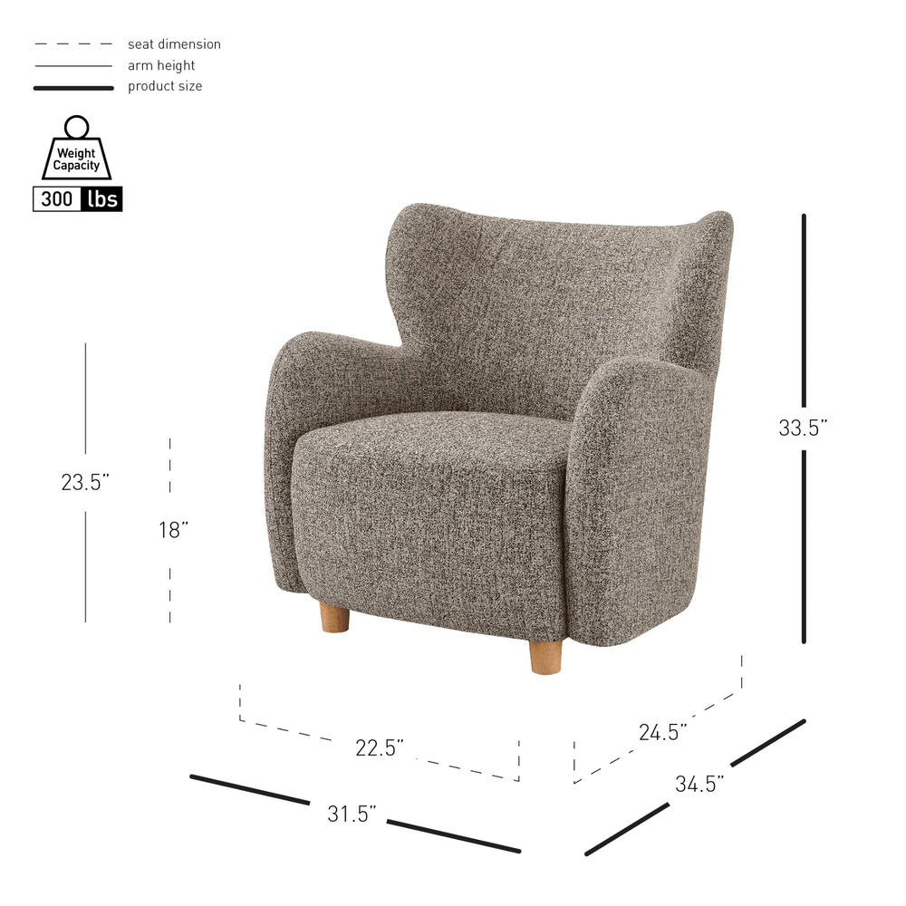 Tiffany Chenille Accent Arm Chair - Nexa Brown - view 2