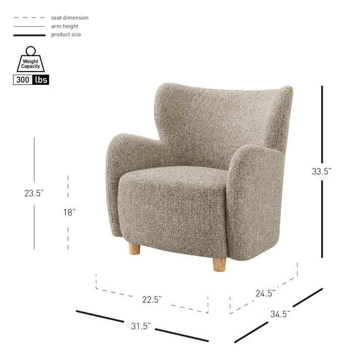 Tiffany Chenille Accent Arm Chair - Nexa Green - view 2