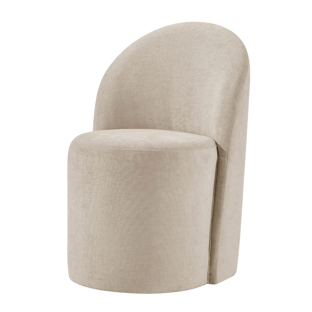 Cabrina Chenille Dining Side Chair with Casters - Millburry Beige