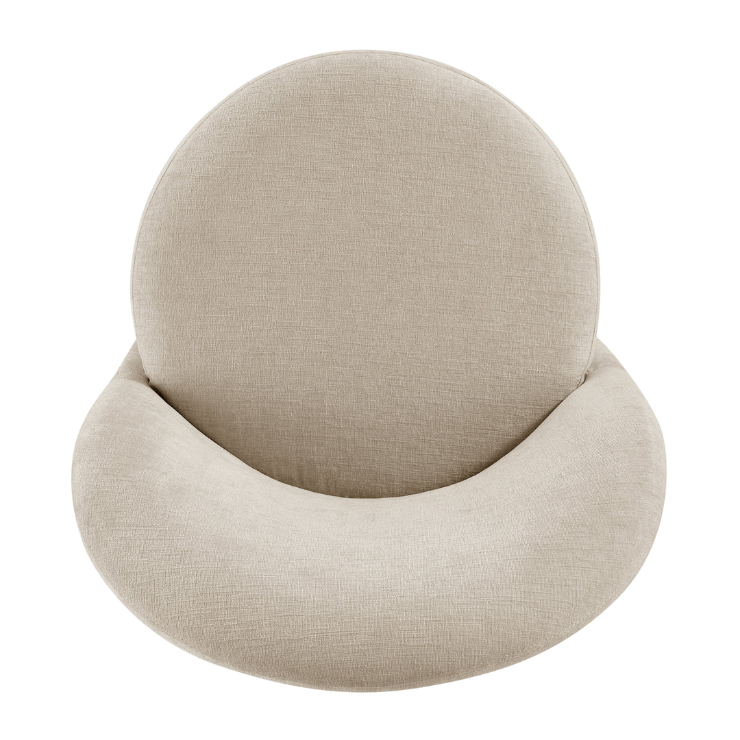 Cabrina Chenille Dining Side Chair with Casters - Millburry Beige - view 8