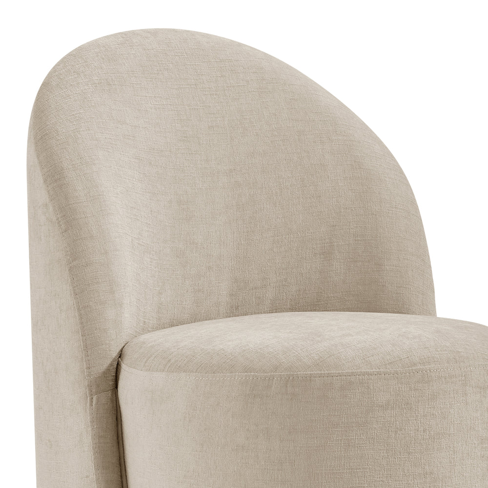 Cabrina Chenille Dining Side Chair with Casters - Millburry Beige - view 9