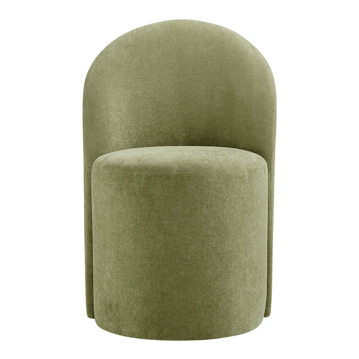 Cabrina Chenille Dining Side Chair with Casters - Millburry Green - view 4