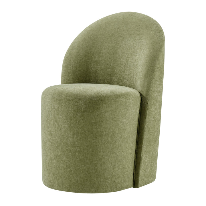 Cabrina Chenille Dining Side Chair with Casters - Millburry Green