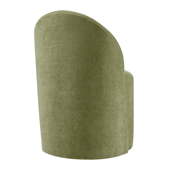 Cabrina Chenille Dining Side Chair with Casters - Millburry Green - view 7
