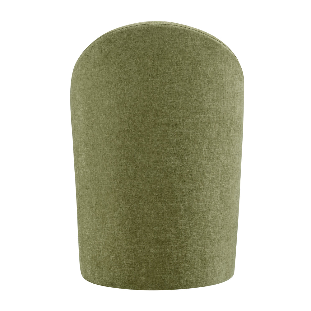 Cabrina Chenille Dining Side Chair with Casters - Millburry Green - view 6