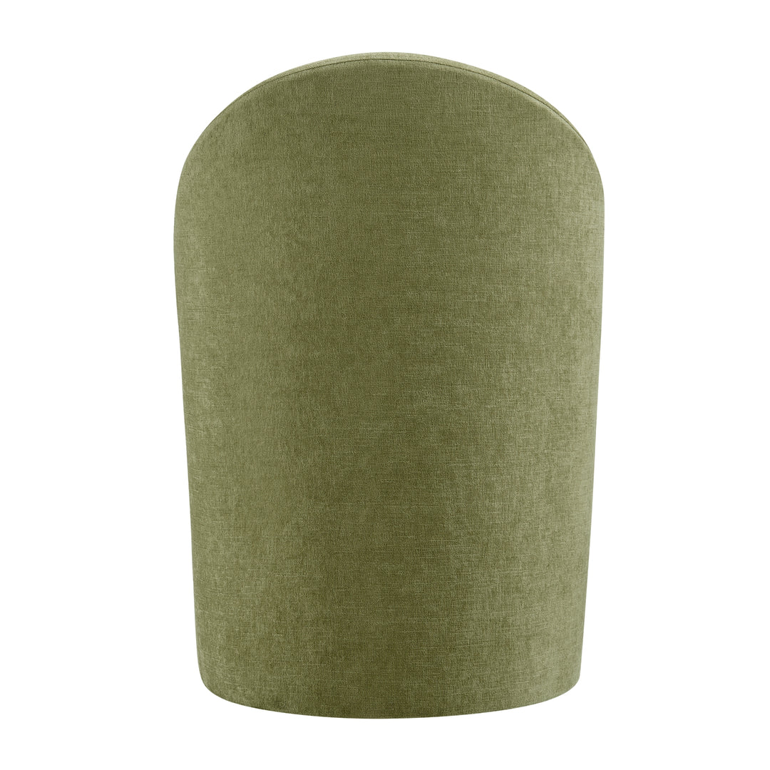 Cabrina Chenille Dining Side Chair with Casters - Millburry Green - view 6