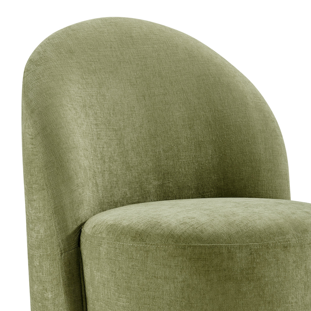 Cabrina Chenille Dining Side Chair with Casters - Millburry Green - view 9
