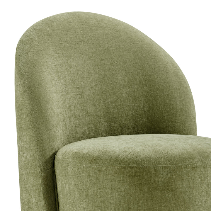 Cabrina Chenille Dining Side Chair with Casters - Millburry Green - view 9