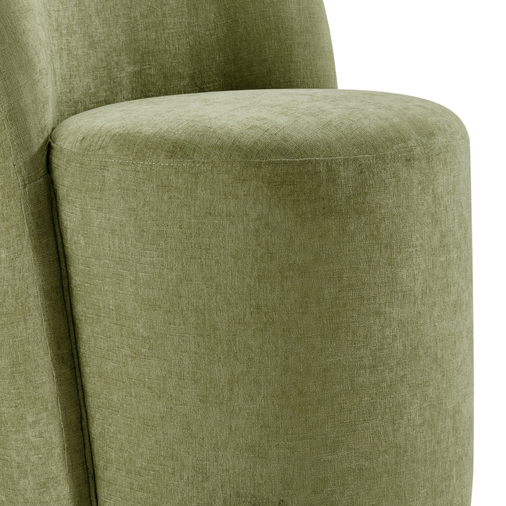 Cabrina Chenille Dining Side Chair with Casters - Millburry Green - view 10