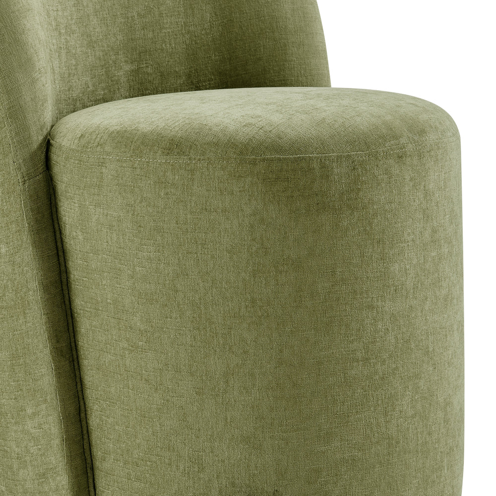 Cabrina Chenille Dining Side Chair with Casters - Millburry Green - view 10