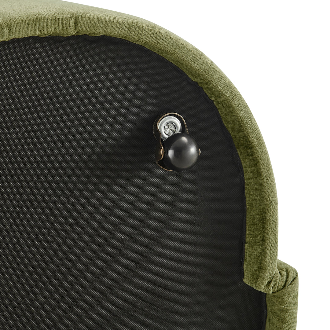 Cabrina Chenille Dining Side Chair with Casters - Millburry Green - view 12