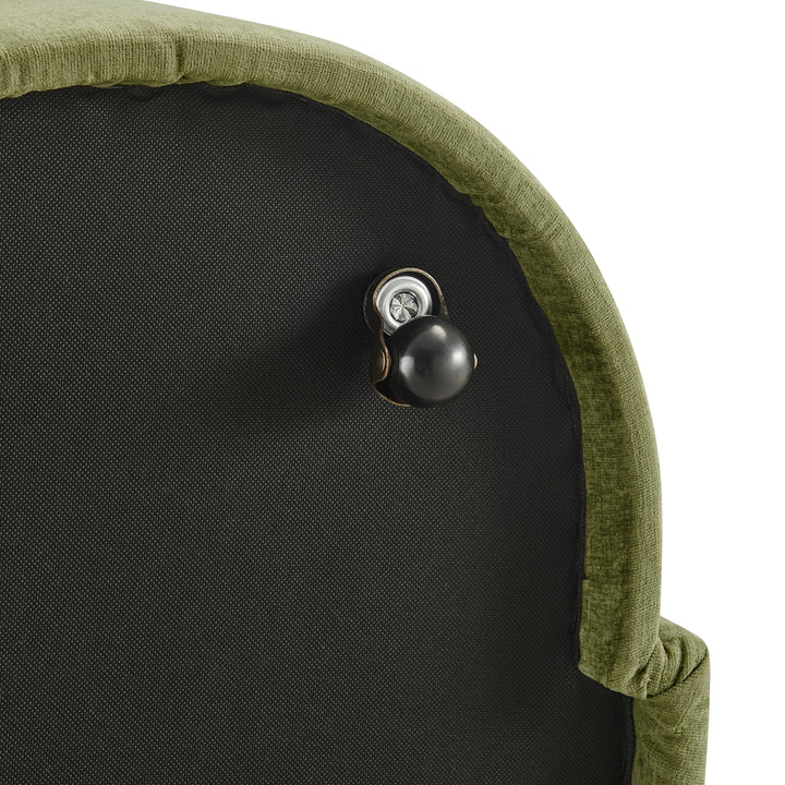 Cabrina Chenille Dining Side Chair with Casters - Millburry Green - view 12
